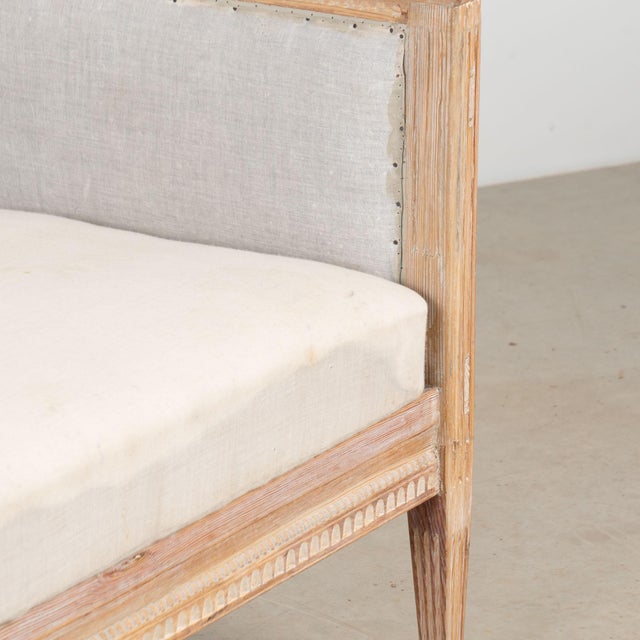 19th Century Swedish Original White Painted Pine Gustavian Bench For Sale - Image 14 of 17