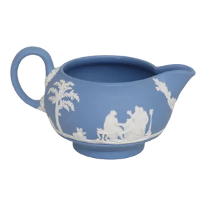 Wedgwood England Jasperware Blue Grecian Cameo Milk Creamer