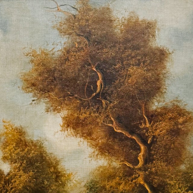 Realism Mid 20th CenturyTonalist Pastoral Landscape Oil on Canvas Painting by Ramirez For Sale - Image 3 of 12
