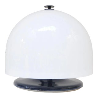 Vintage Italian Space Age Dome Mushroom Table Lamp in Enameled Metal and Acrylic For Sale