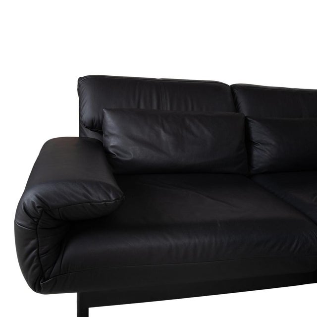 Plura Leather Corner Sofa in Black from Rolf Benz For Sale - Image 9 of 18