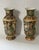 Vintage Chinese Satsuma Moriage Vase Hand Painted Cranes Floral Gold Gilt Set For Sale - Image 11 of 12