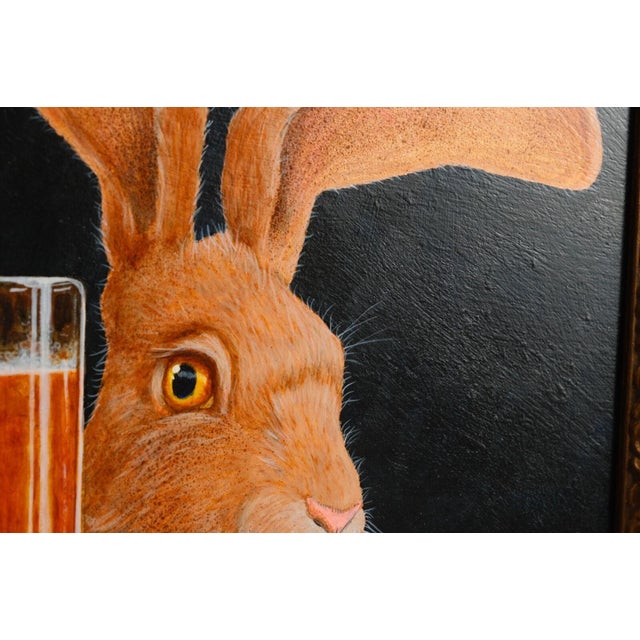 Will Bullas "Jack With a Beer Back" Original Signed Painting in Gilt Frame For Sale - Image 4 of 8