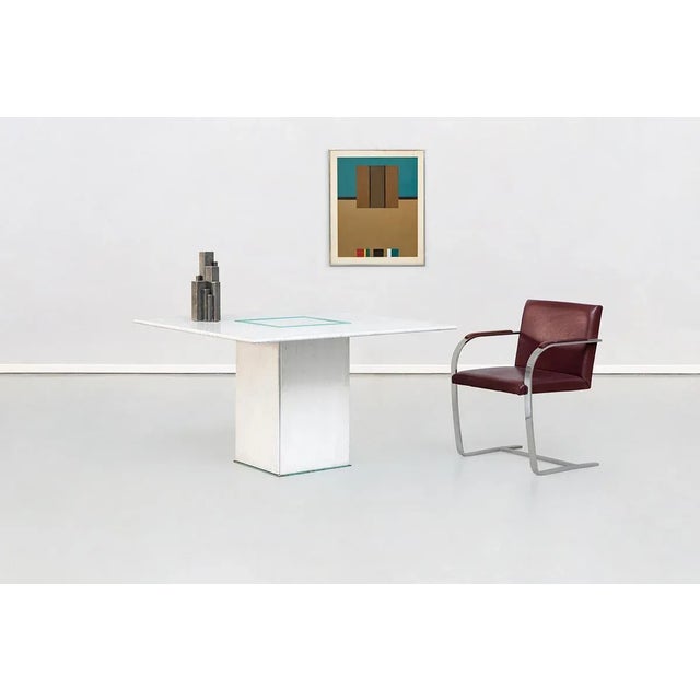 Squared Dining Marble Table by Gianfranco Frattini, 1985 For Sale - Image 12 of 16