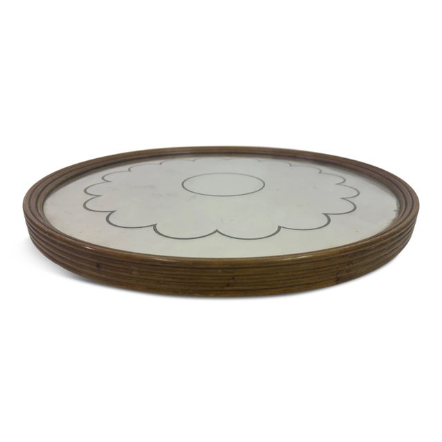 Wood Italian Mirrored Revolving Lazy Susan Centrepiece Tray, 1940s For Sale - Image 7 of 8