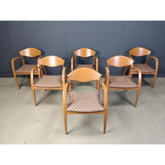 Vintage Spanish Wooden Armchairs, 1990s, Set of 6 For Sale - Image 9 of 10