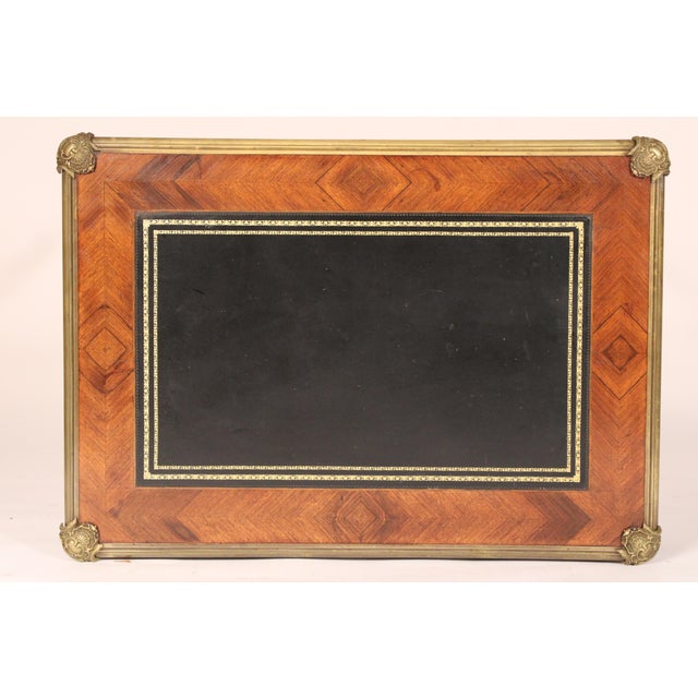 Antique Louis XV Style Bronze Mounted Leather Top Desk For Sale - Image 12 of 14