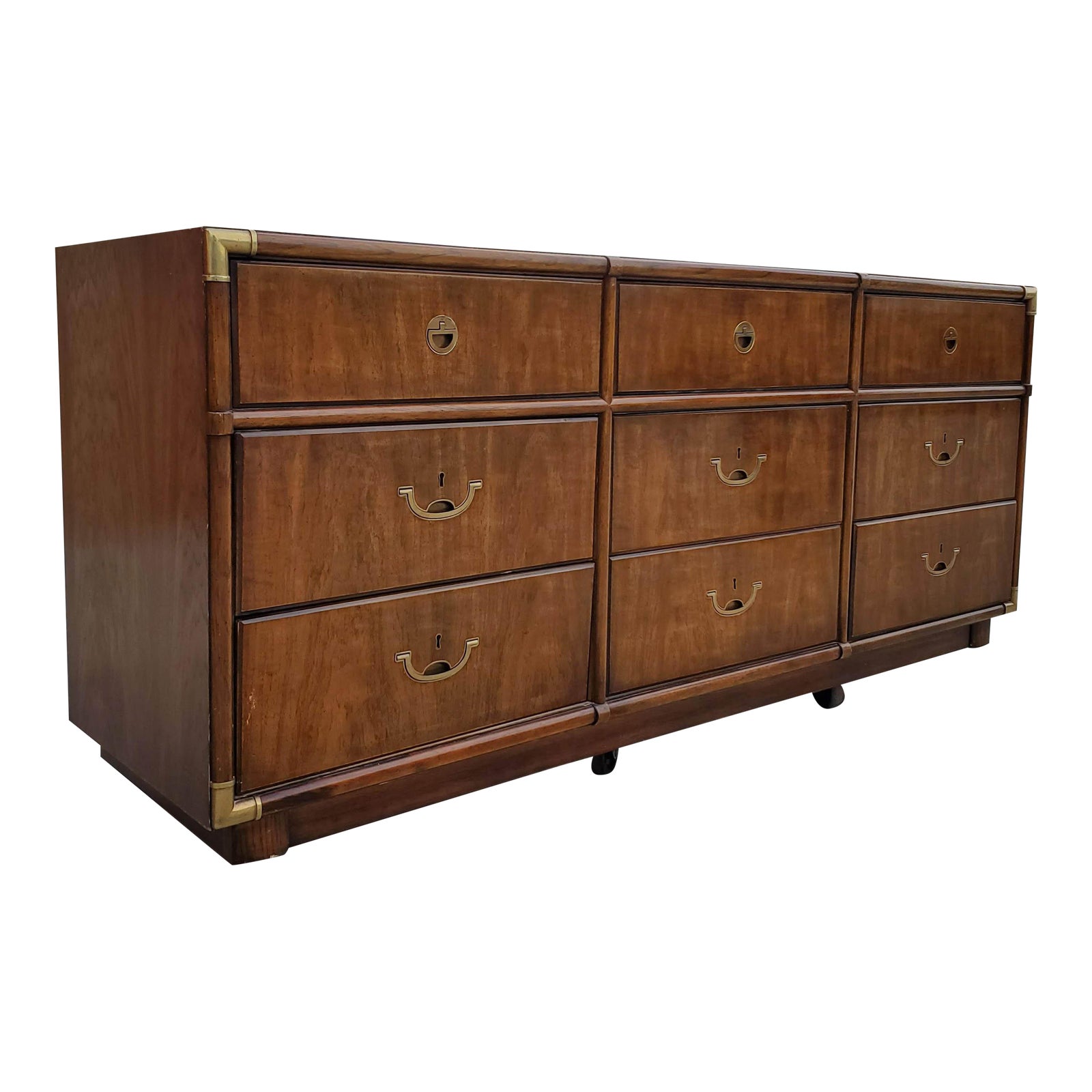 1970s Vintage Drexel Heritage Campaign Dresser Chairish
