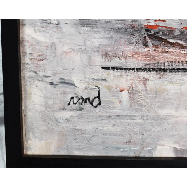 Paint Mid Century Modernist Oil Painting Cocktail Tablescape Painting 1968 For Sale - Image 7 of 13