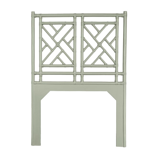 Transitional Chippendale Standard Bed Twin, Celery Green For Sale - Image 3 of 6