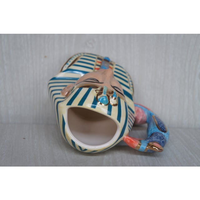1990s Egyptian Revival Signed Royal Doulton Egyptian Pharaoh Tutankhamun Toby Character Jug For Sale - Image 9 of 14