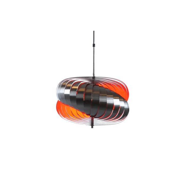 Steel Spiral Pendant Lamp by Henri Mathieu for Lyfa, 1970s For Sale - Image 14 of 14