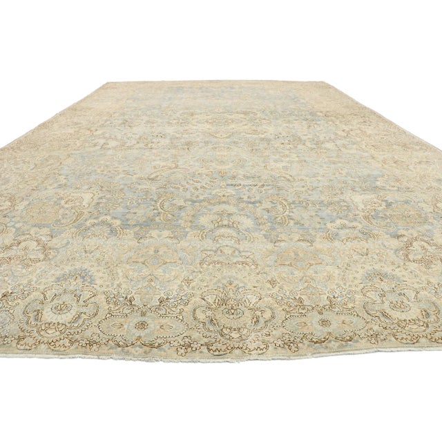 Rustic Antique Persian Kerman Rug - 11'00 x 17'01 For Sale - Image 3 of 10