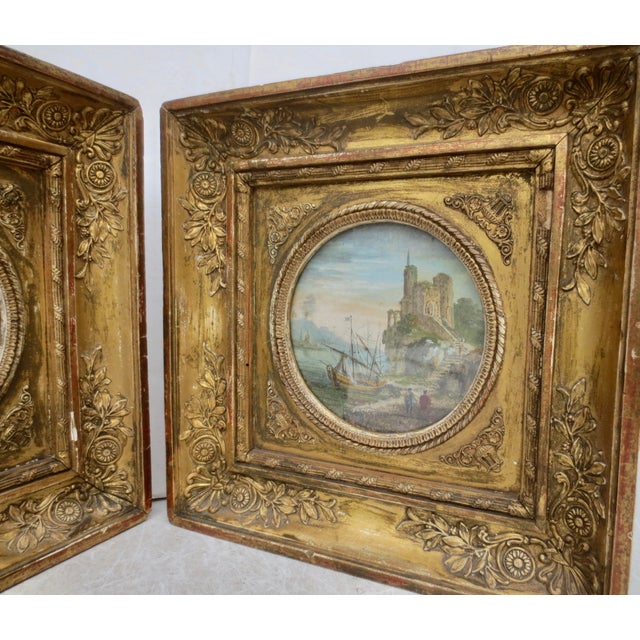 Paint Two Biedermeier Watercolors - A Pair of 2 For Sale - Image 7 of 8