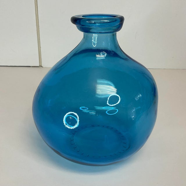 Vintage Home is pleased to offer this Hand-crafted Glass Bulb Vase from Portugal. This is a pressed glass piece versus a...