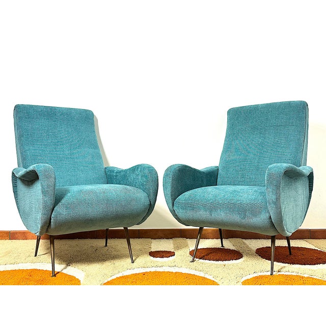 1960s Vintage Lady Lounge Chairs attributed to Marco Zanuso, Italy, 1950s, Set of 2 For Sale - Image 5 of 14