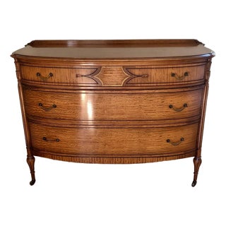 1930s John Widdicomb Satinwood Demilune Bow Front Dresser For Sale