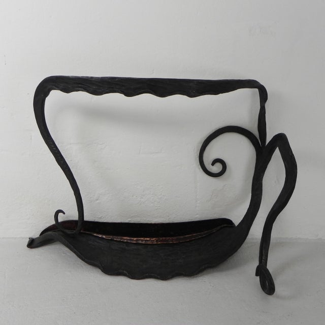 Art Nouveau Umbrella Stand in Steel and Copper, 1920s For Sale - Image 3 of 18