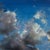 Sky 54 by James Van Fossan | Oil on cradled panel Cloudy sky with blue and gray tones For Sale