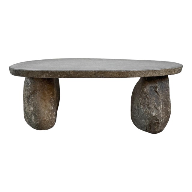 Outdoor Stone Boulder Organic Modern Bench / Coffee Table For Sale
