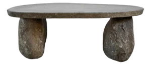 Outdoor Stone Boulder Organic Modern Bench / Coffee Table