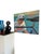 for your consideration a Contemporary signed sports painting this skilled artist created a striking colorful painting...
