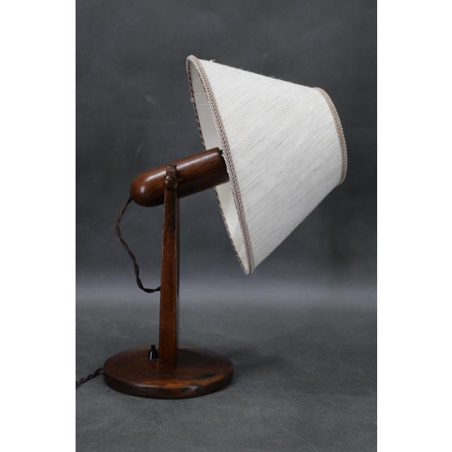 Gold Vintage Oak Table Lamp, 1960s For Sale - Image 8 of 18