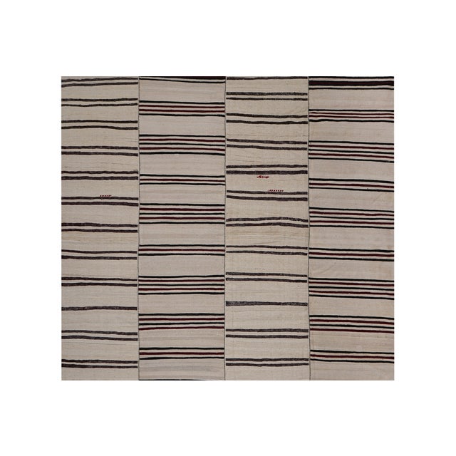 Vintage Oversized Striped Turkish Kilim Rug 9' X 12'3'' For Sale - Image 4 of 11