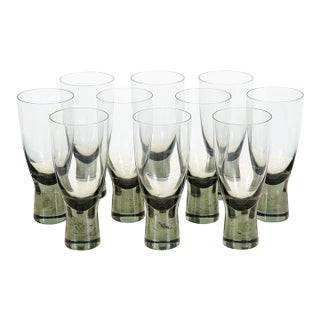 Mid 20th Century Mid Century Modern Glass Highball Per Lutkin Holmegaard Smoked Grey - Set of 10 For Sale