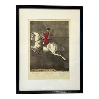Antique Equestrian Dressage Original Print For Sale