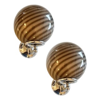 Beige and Brown Rods Murano Glass Wall Sconces by Simoeng, Set of 2 For Sale