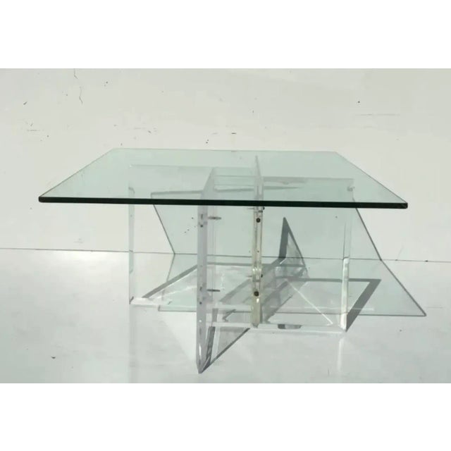 1970s Mid Century Modern Acrylic Lucite and Glass Coffee Table Vintage Retro Chairish