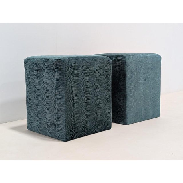 Textile Velvet Ottomans from Sable Interiors, Set of 2 For Sale - Image 7 of 13