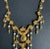 Gold Tone Bib Statement Necklace Waterfall Pendants Etruscan Revival Maximalist Vendome For Sale - Image 4 of 11