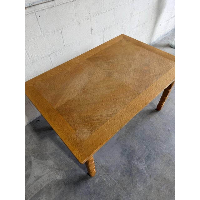 Mid 20th Century Vintage Danish Oak Expandable Dining Table by Henning Kjærnulf Draw Leaf Table MCM For Sale - Image 5 of 10