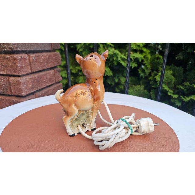 1960s Porcelain Bambi Fawn Table Lamp from Goebel, 1950s For Sale - Image 5 of 9