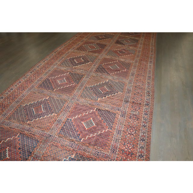 Red Late 19th Century Zabihi Collection Rare Corridor Size Turkeman Ersari Rug - 6'2" x 21'3" For Sale - Image 8 of 10