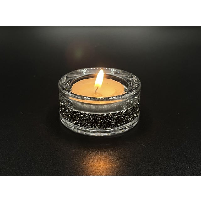 Black Crystal Candleholder from Swarovski, 1980s For Sale - Image 3 of 10