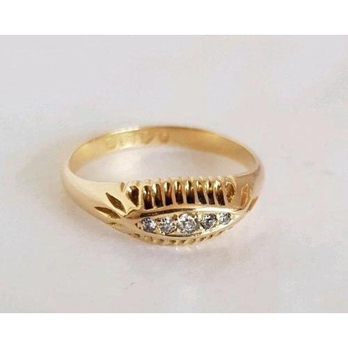 Antique Edwardian 18ct Gold Five Stone Diamond Ring, 1903 For Sale - Image 4 of 14