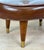 Mid-Century Button Tuft Brown Vinyl Kidney Footstool Ottoman For Sale - Image 9 of 10