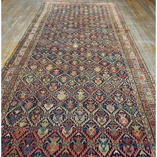 Late 19th Century Caucasian Karabagh Carpet ( 5'9" x 14' - 175 x 427 ) Antique Caucasian Geometric Knotted Rug, Circa...