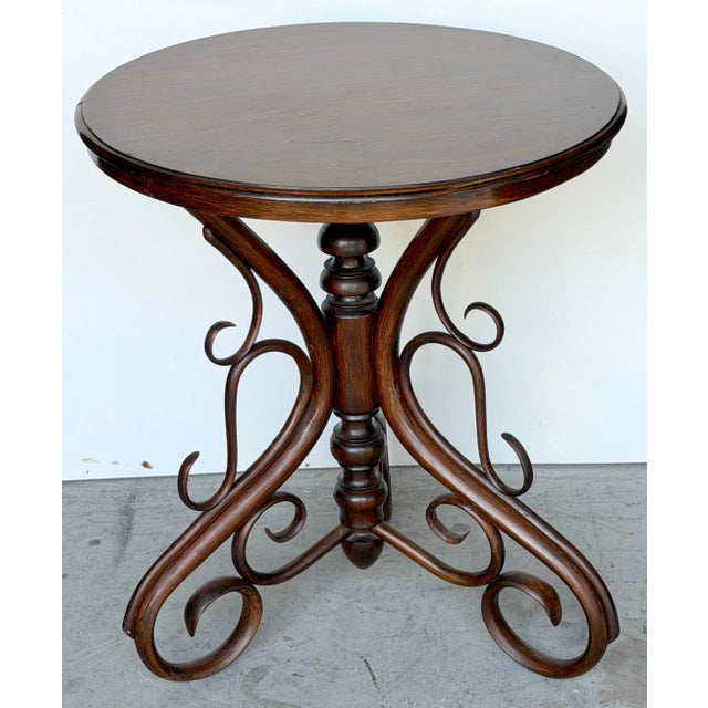 Thonet Bentwood Side Table with Scrolled Base, Austria, C. 1900-1919 For Sale - Image 17 of 18