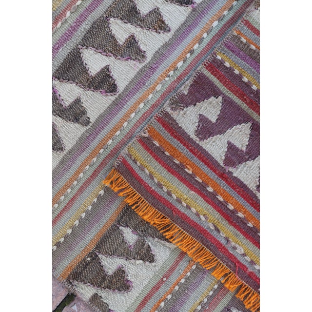1960s Vintage Turkish Kilim With Stripe Patterns For Sale - Image 10 of 11