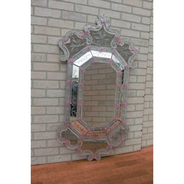 Hollywood Regency Glass Etched and Beveled Wall Mirror Chairish