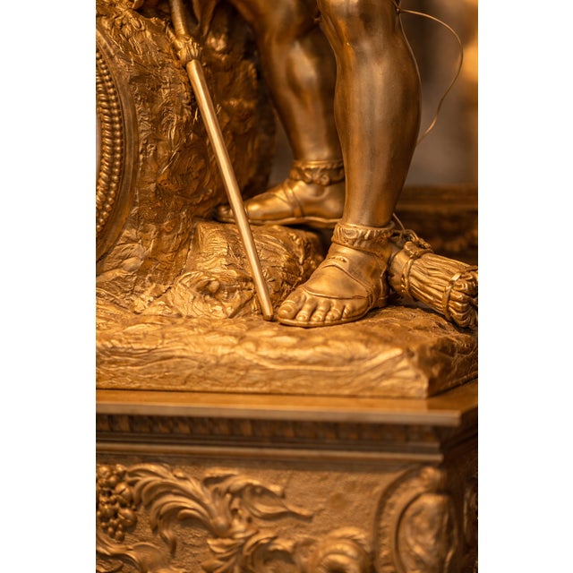 1830 French Louis Philippe Gold Ormolu Bronze Clock For Sale - Image 6 of 17