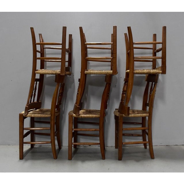 Late 19th Century Dining Chairs in Blonde Cherry, Set of 6 For Sale - Image 13 of 18