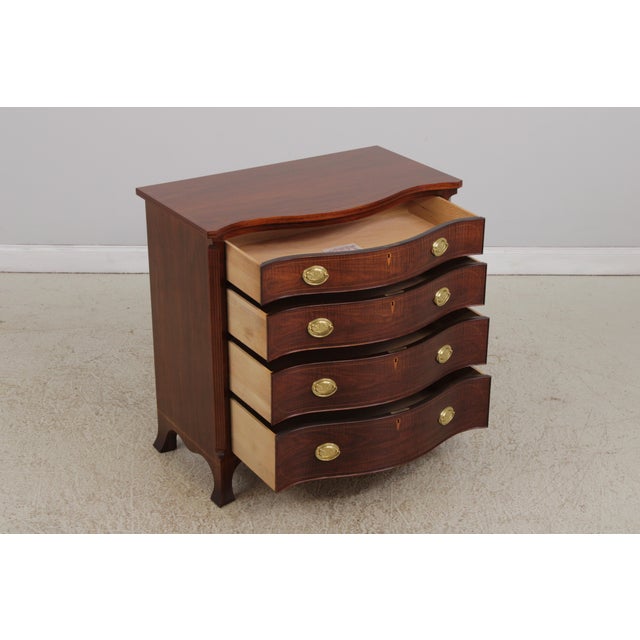 1990s Baker Inlaid Walnut Colonial Williamsburg Virginia Chest For Sale - Image 5 of 18