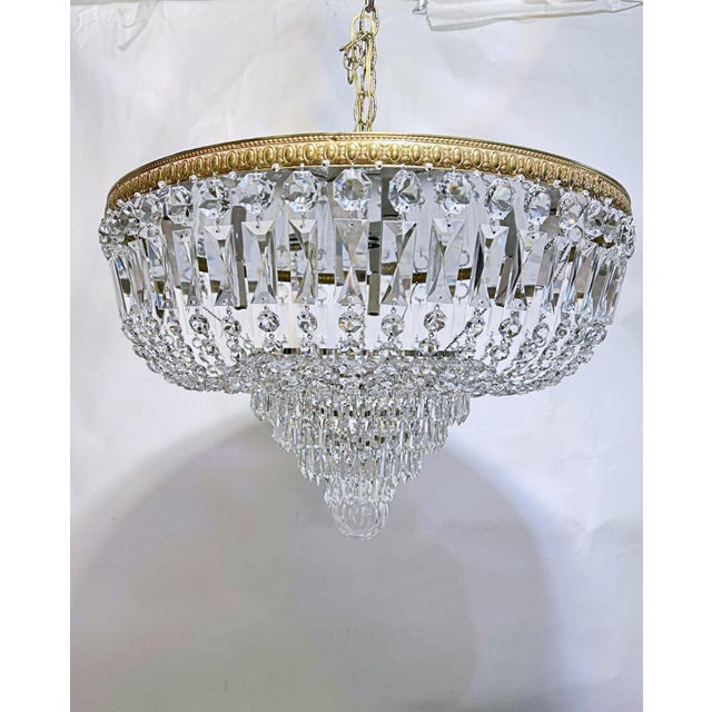 Vintage Italian Bronze Basket Chandelier For Sale - Image 10 of 10