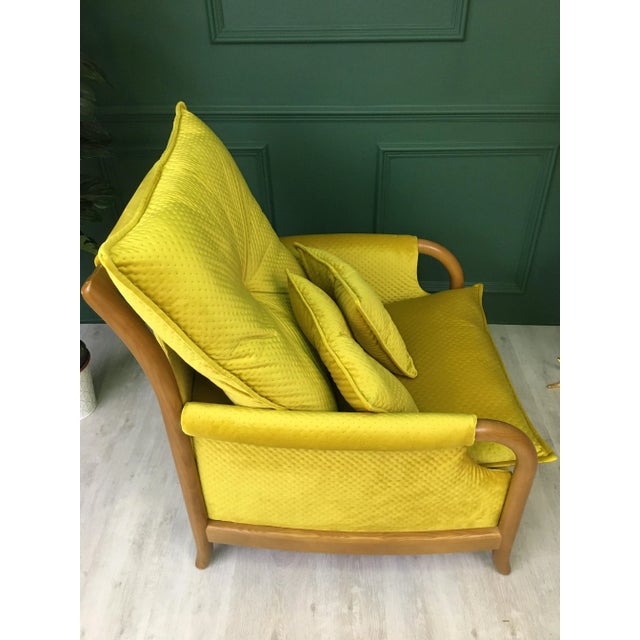 Mid-Century Modern Vintage Yellow Armchair from Cinitique For Sale - Image 3 of 16