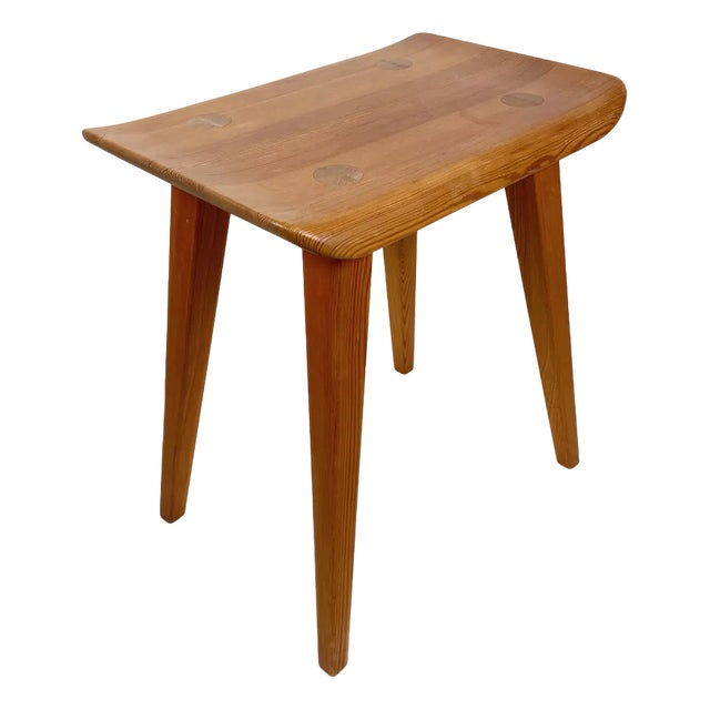 Vintage Swedish Pine Stool Model Visingsö by Carl Malmsten for Karl Andersson & Söner, 1970s For Sale
